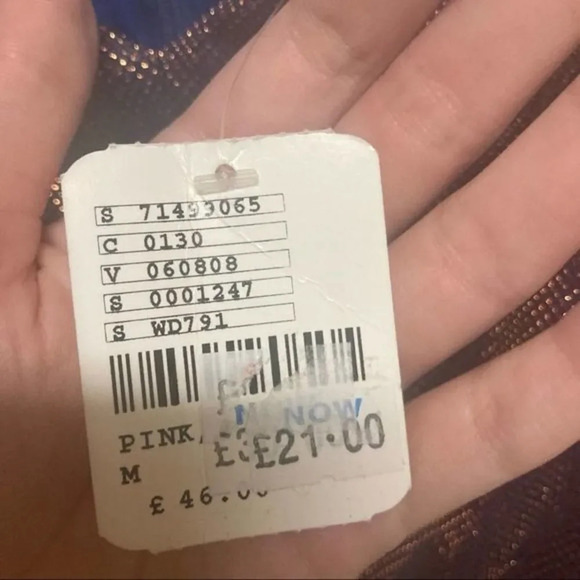 URBAN OUTFITTERS Blue Gold Shifting Mini Dress Medium NWT - Picture 6 of 10